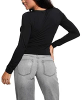 Guess Women's Long-Sleeve Shirred Top