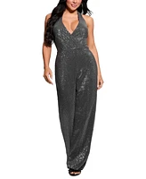 Guess Women's Sequin Halter Jumpsuit