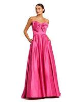 Mac Duggal Women's Strapless A-Line Bow Ballgown