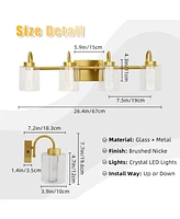 gaomon Light Brushed Gold Bathroom Light Fixtures