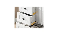 gaomon Dresser, 5 Drawers Dresser for Bedroom with Sliding Barn Door, Adjustable Shelf, Farmhouse Tall Chest