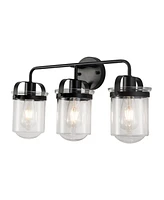 Slickblue Set of 3 Modern Industrial Wall Sconces with Clear Glass Shade - Versatile Indoor Lighting Fixture