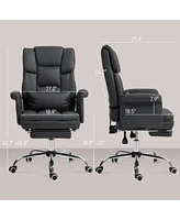 Homcom Executive Office Chair with Footrest and Lumbar Support,