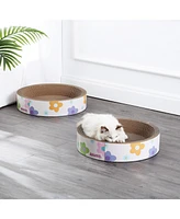 The Licker Store Daisy 18.13" Modern Cardboard Bowl Cat Scratcher with Catnip
