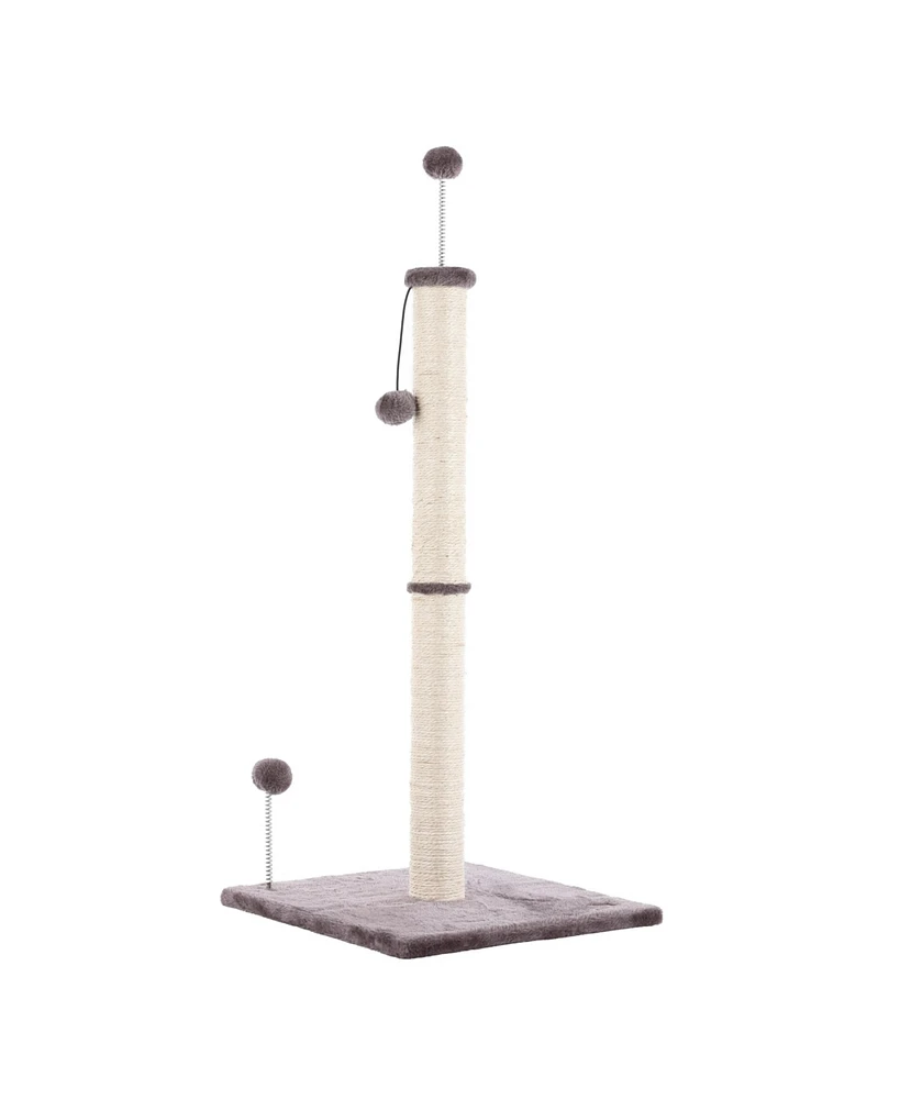 The Licker Store Rylie Farmhouse Sisal Pillar Cat Scratching Post with Fuzzy Toys and Spring Balls