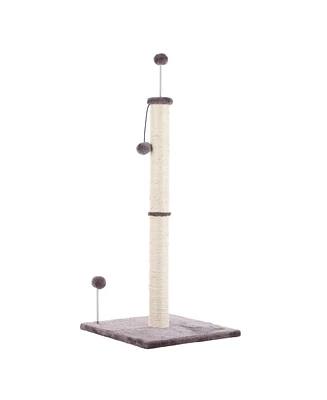 The Licker Store Rylie Farmhouse Sisal Pillar Cat Scratching Post with Fuzzy Toys and Spring Balls