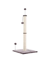 The Licker Store Rylie Farmhouse Sisal Pillar Cat Scratching Post with Fuzzy Toys and Spring Balls