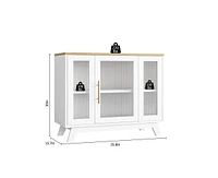 gaomon Buffet Storage Cabinet with Fluted Glass Door, 36" Modern Sideboard Cabinet with 2-Tier Storage
