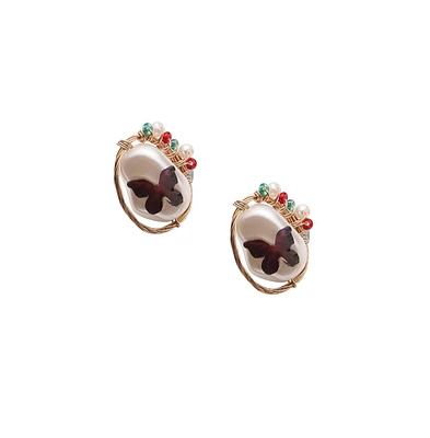 Sohi Women's Butterfly Stud Earrings