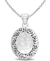 Devata Hammer on Rimba Pendant with Rolo Chain Necklace in Sterling Silver, adjustable length 16,17,18 in