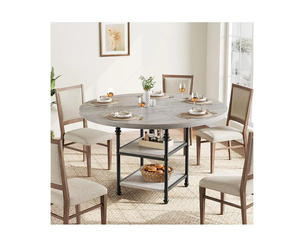 gaomon 47-Inch Round Dining Table for 4: Featuring a 1.59-Inch Thick Top