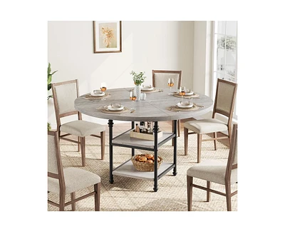 gaomon 47-Inch Round Dining Table for 4: Featuring a 1.59-Inch Thick Top