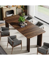 Tribesigns 78 inches Rectangular Wood Dining Table with Thicken Heavy Duty Tabletop for 6-8 People