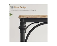 gaomon Dining Table Set for 4, Kitchen Table Set with Upholstered Bench, Dining Room Table Set for 4-6 with Cozy Cushion, 3 Piece Dining Table Set for