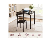 gaomon Dining Table for 2, Small Table and Chairs Set of 2, Dinette Set for 2, Square Dinner Table Set, 3 Piece Kitchen & Dining Room Sets for Small S