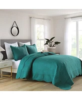 MarCielo 3 Piece 100% Cotton Christmas Tree Bedspread Set Coverlet Lightweight Quilt Queen