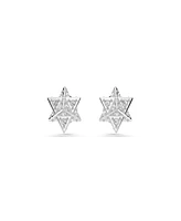 Swarovski Round Cut, Star, White, Rhodium Plated Dextera Stud Earrings