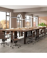 Tribesigns -Inch Large Rectangular Conference Table with Heavy Duty Frame for