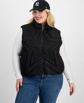 Madden Girl Trendy Plus Star Puffer Vest