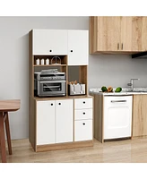 Sugift 71 Inch Kitchen Pantry with 3 Storage Cabinet and 3 Deep Drawers