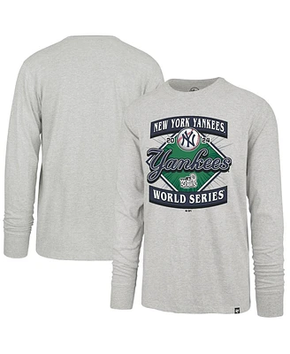 '47 Brand Men's Gray New York Yankees 2024 World Series Franklin Long Sleeve T-Shirt