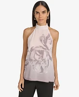 Calvin Klein Women's Printed Halter High-Neck Top