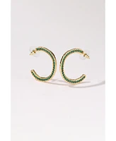 Classicharms Cubic Zirconia Molten C Hoop Earrings