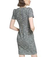 Calvin Klein Women's Tweed Puffed-Shoulder Sheath Dress