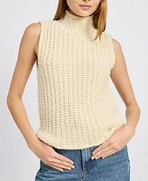 En Saison Women's Linnie Sleeveless Knit Sweater