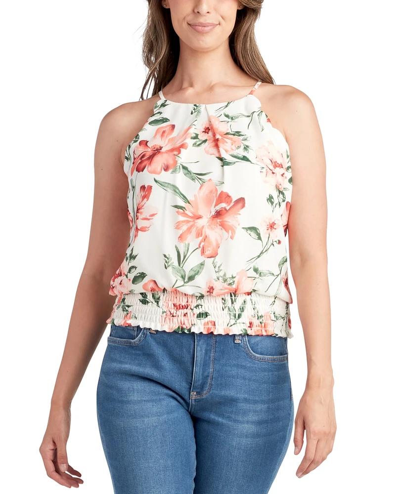 Bcx Juniors' Floral-Print Halter Top