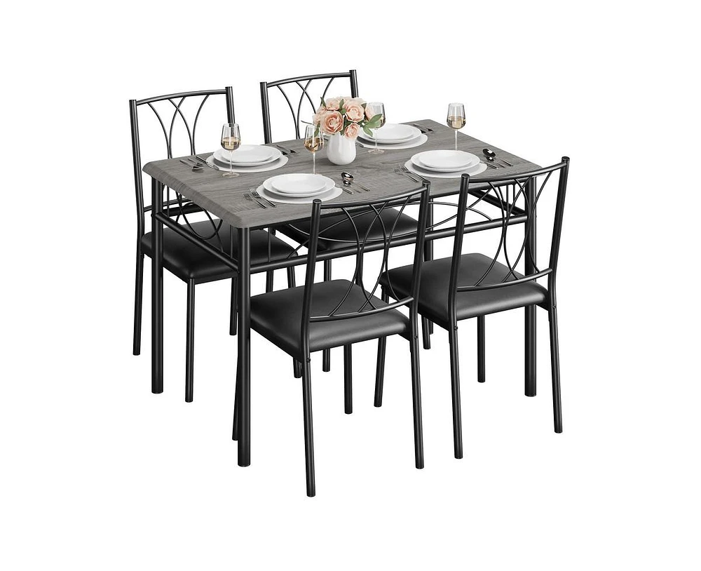 gaomon Dining Table Set for with Cushion Chairs, Piece Kitchen Table and Upholstered Chairs Rectangular