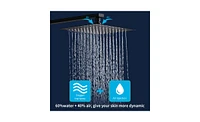 Slickblue Wall-Mounted Shower Faucet Combo Set Rainfall Head & Handheld, Brushed Finish