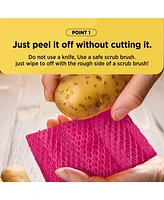 Cornssil Kproduct4u K-cornssil Potato & Vegetable Peeling Pla Scrubber, Yellow, 4 pcs