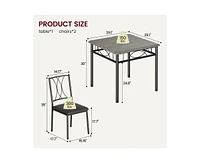 gaomon Dining Table Set for 2 with Cushion Chairs, 3 Piece Kitchen Table and Upholstered Chairs Rectangular, Wood Dinning Room Table Furniture Set for