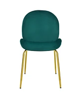 Gymax 4PCS Velvet Dining Chair Accent Leisure Armless Side Green