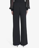 Halston Women's Rhinestone-Waistband Wide-Leg Pants