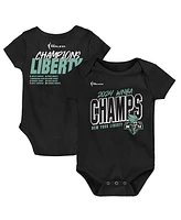 Outerstuff Newborn Black New York Liberty 2024 Wnba Finals Champions Roster Bodysuit