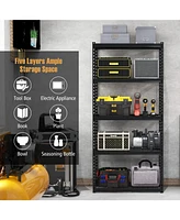 Sugift 5-Tier Metal Shelving Unit with Anti-slip Foot Pad Height Adjustable Shelves for Garage