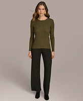 Donna Karan New York Women's Metallic Multi-Ribbed Sweater