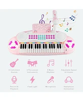 Gymax 37 Keys Kids Toy Electronic Organ Portable Piano Keyboard w/ Microphone