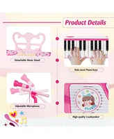 Gymax 49-Key Kids Keyboard Portable Electric Lighted Piano Instrument Toy Microphone