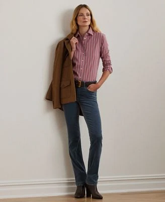 Lauren Ralph Lauren Womens Twill Blazer Striped Shirt Ankle Jeans