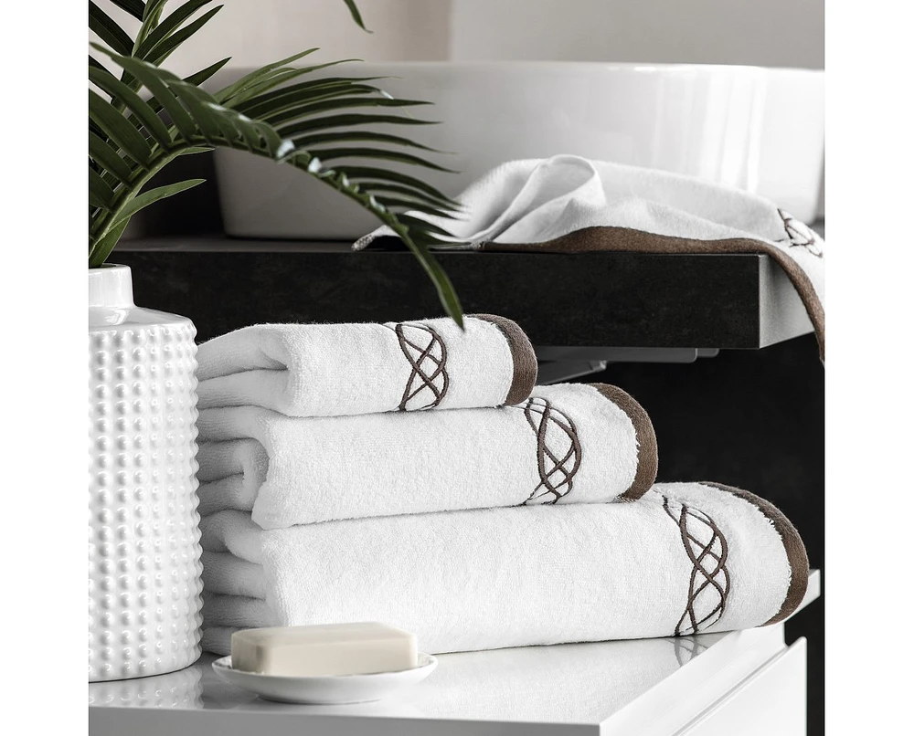 Togas Mia Wh/Bn Hand Towel, 20"x39"