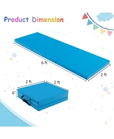 Hongge 6 x 2 Ft Tri-Fold Gym Mat with Handles and Removable Zippered Cover