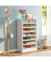 Tribesigns 8-Tier Tall Shoe Rack for Entryway, Shoes Storage Organizer, Wooden Shoe Storage Cabinet Shoe Stand