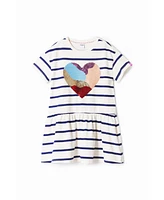 Desigual Girls's Heart stripe dress