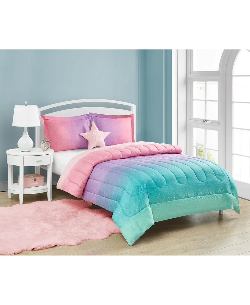 Alex + Bella Jada Celestial Ombre Pink 3-Piece Microfiber Comforter Set - Twin - Multi