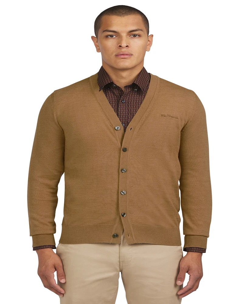 Ben Sherman Men's Merino Cardigan Sweater