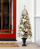Glitzhome Pre-Lit Pine Artificial Christmas Porch Tree
