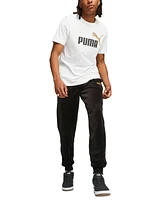 Puma Men's Minimal Gold-Tone Logo Velour Track Pants